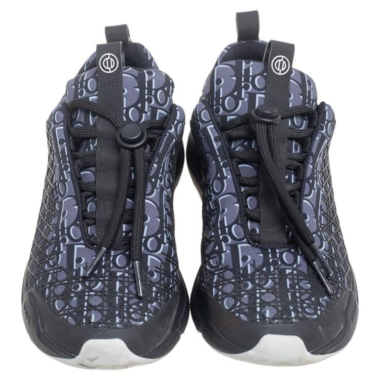 Pre Owned Dior Blue/Black Fabric And Rubber Sneakers Size 38
