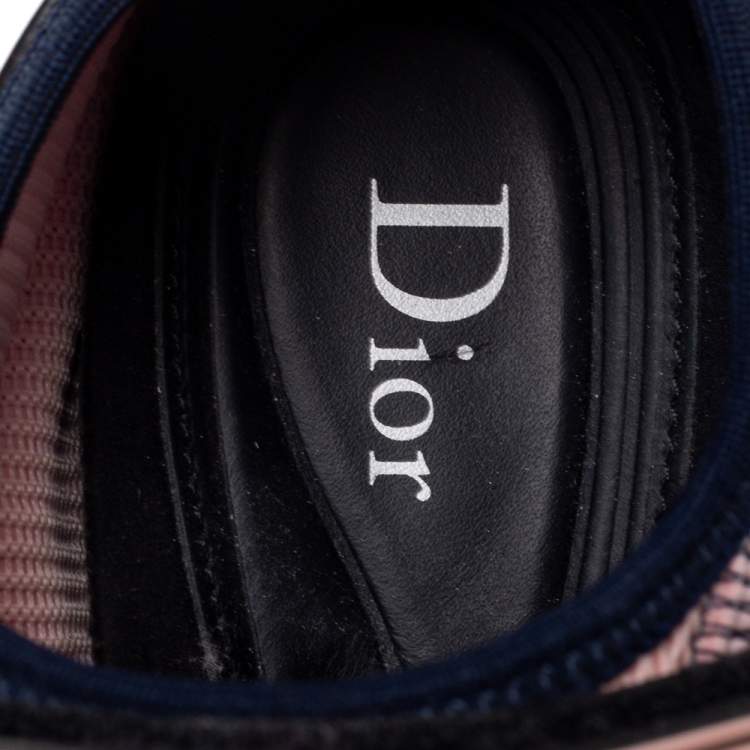 Pre Owned Dior Pink Sequin Embellished Fabric And Mesh Fusion Sneakers Size 38