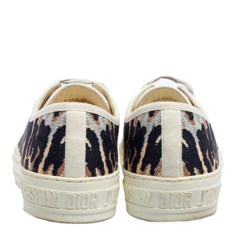 Pre Owned Dior Multicolor Embroidered Tie Dye Canvas Walk'n'Dior Low-Top Sneakers Size 38