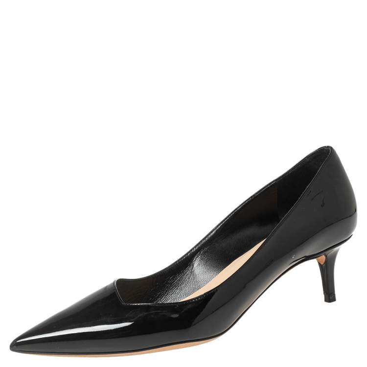 Pre Owned Dior Black Patent Leather Pointed-Toe Pumps Size 39