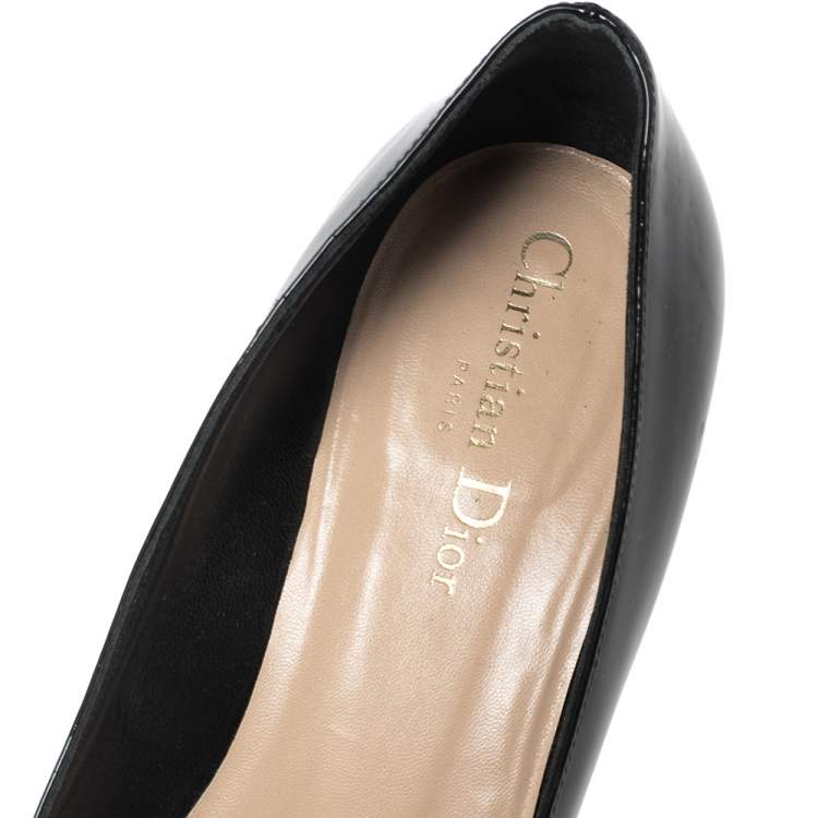 Pre Owned Dior Black Patent Leather Pointed-Toe Pumps Size 39