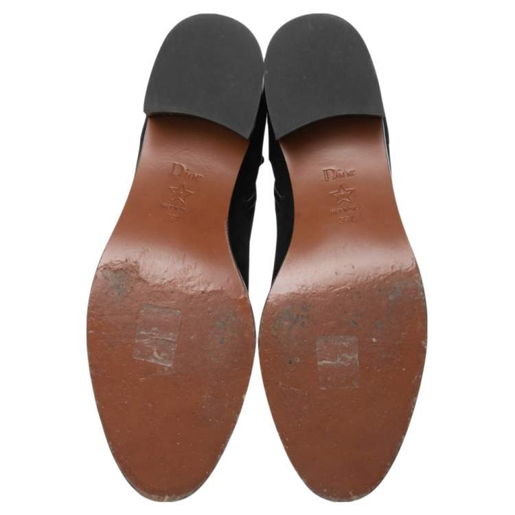مملوكة مسبقًا Dior Black Suede Zip Ankle Boots Size 39.5