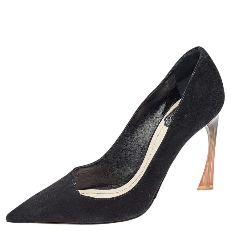 Pre Owned Dior Black Suede Songe Pointed Toe Pumps Size 36.5