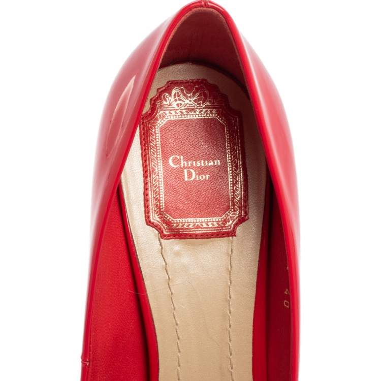 Pre Owned Dior Pink Patent Leather Peep Toe Pumps Size 40