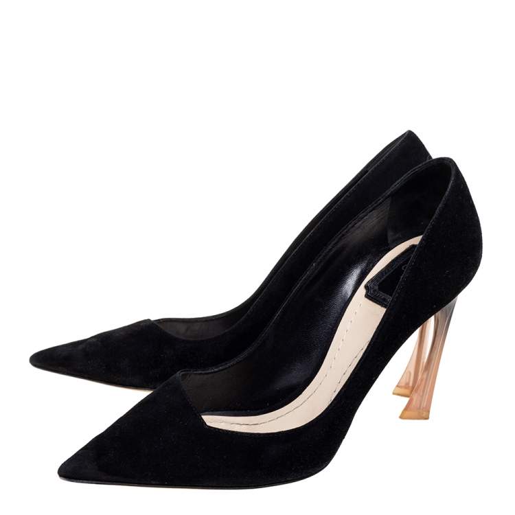 Pre Owned Dior Black Suede Songe Pointed-Toe Pumps Size 37
