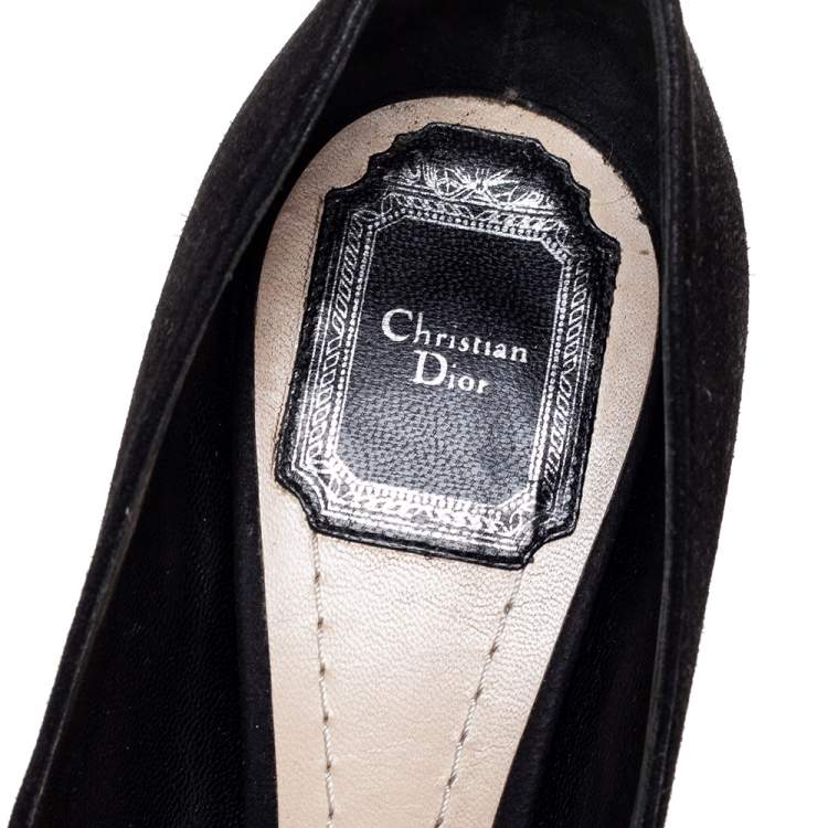 Pre Owned Dior Black Suede Songe Pointed-Toe Pumps Size 37