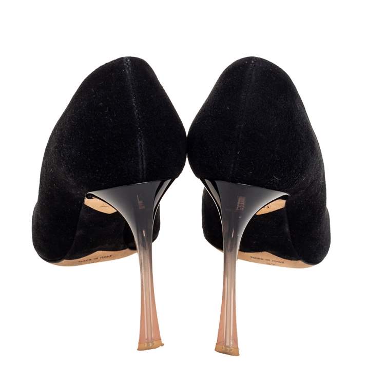 Pre Owned Dior Black Suede Songe Pointed-Toe Pumps Size 37