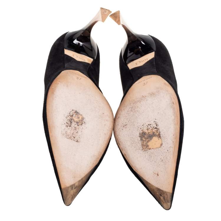 Pre Owned Dior Black Suede Songe Pointed-Toe Pumps Size 37