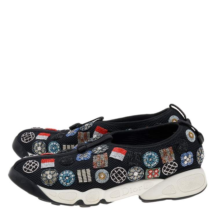 Pre Owned Dior Black Fabric Fusion Sneakers Size 38.5 