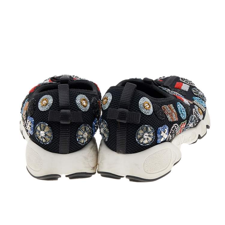 Pre Owned Dior Black Fabric Fusion Sneakers Size 38.5 