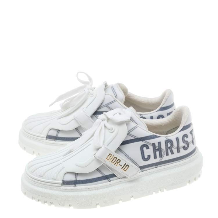 Pre Owned Dior White Rubber And Technical Mesh Dior-ID Sneakers Size 39.5