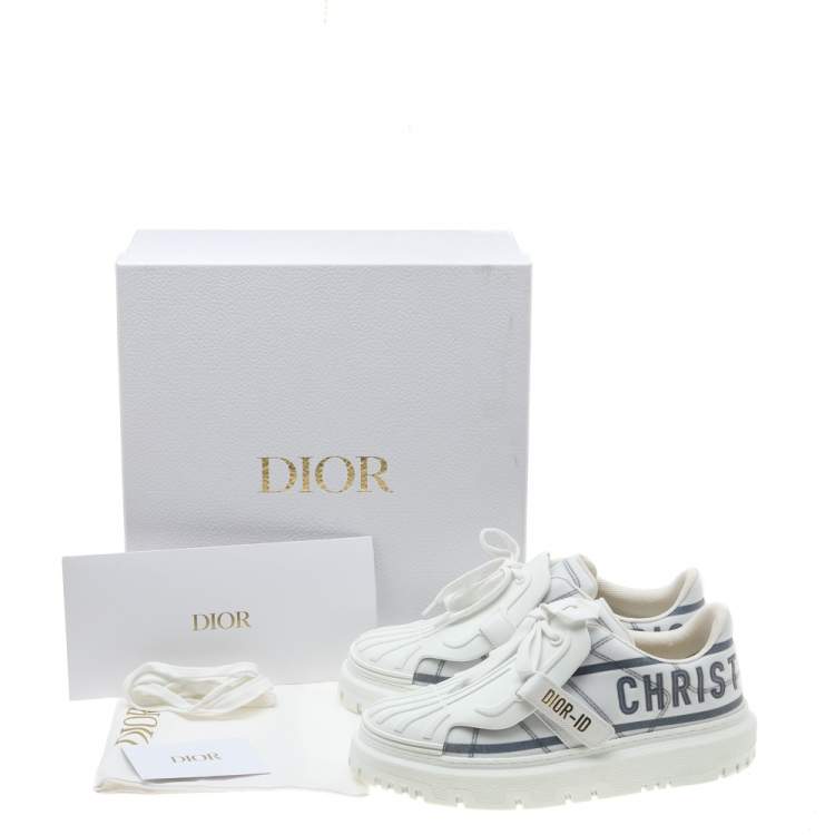 Pre Owned Dior White Rubber And Technical Mesh Dior-ID Sneakers Size 39.5
