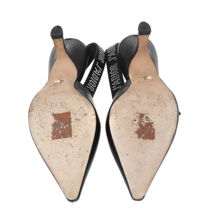 Pre Owned Dior Black Leather J'adior Slingback Sandals Size 35
