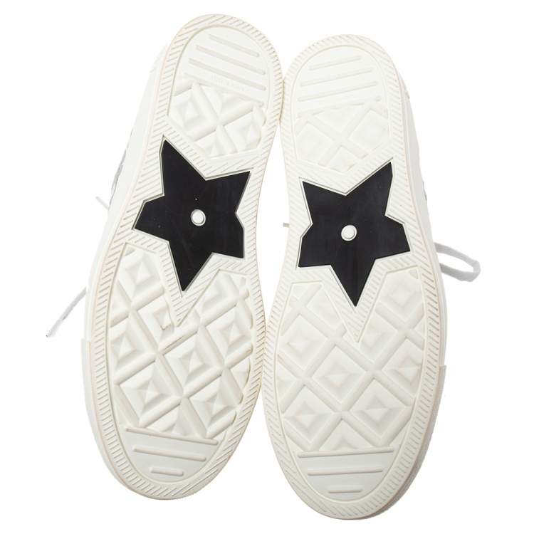Pre Owned Dior White Oblique Embroidered Canvas Walk'N'Dior Low Top Sneakers Size 38.5