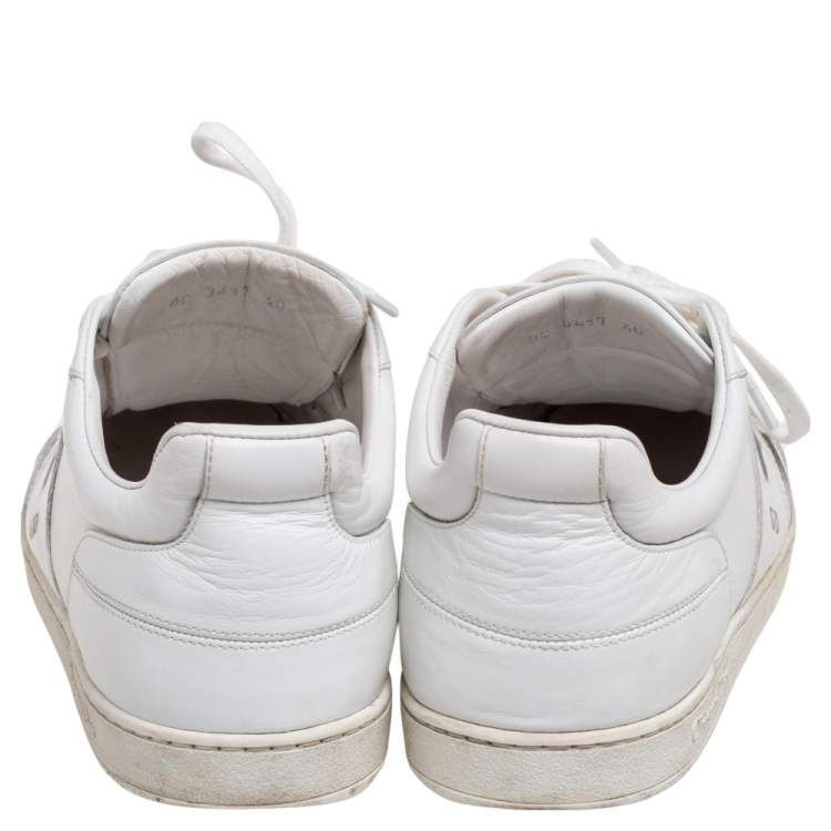 Pre Owned Dior White/Grey Leather And Suede D Bee Low Top Sneakers Size 40