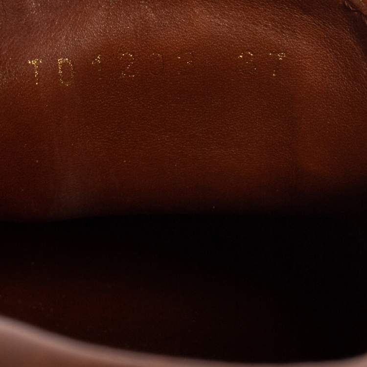 Pre Owned Dior Brown Leather and Monogram Canvas Loafers Size 37