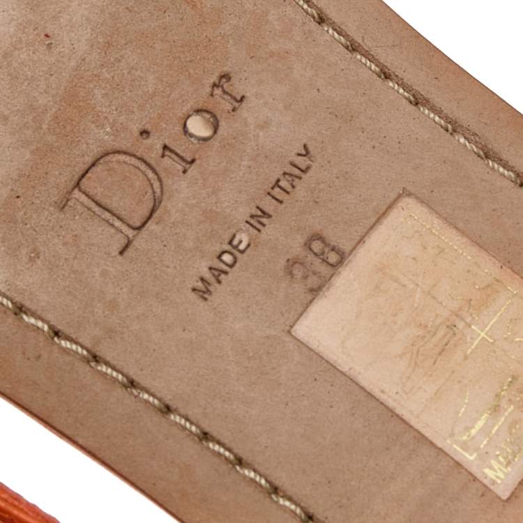 مملوكة مسبقًا Dior Multicolor Leather Floral Detail Thong Sandals Size 38