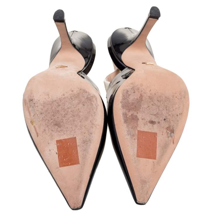 Pre Owned Dior Black Patent Leather J'adior Slingback Pumps Size 40