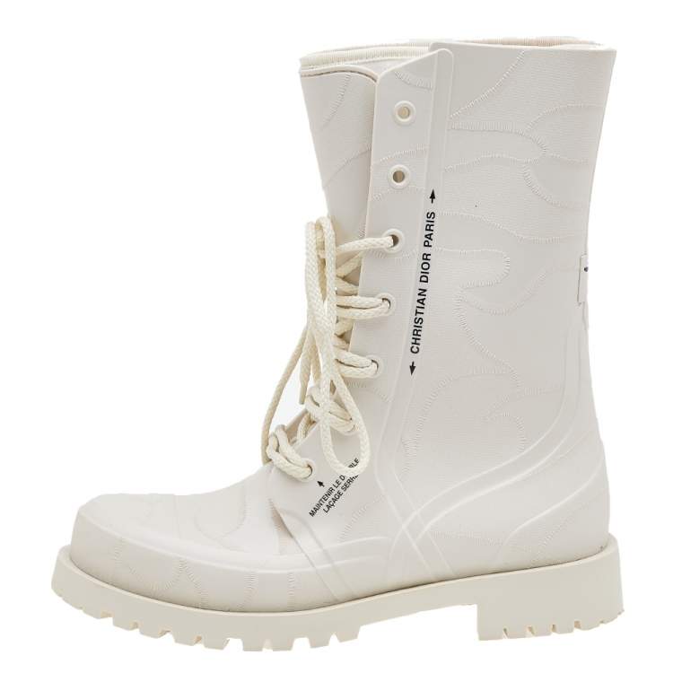 Dior Off White Rubber Diorcamp Ankle Boots Size 39 Dior