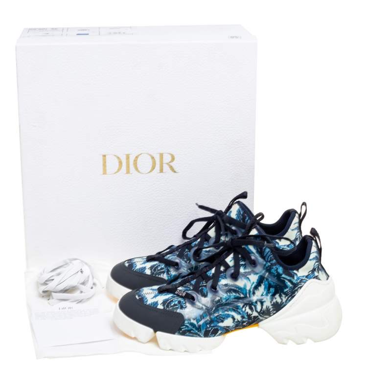 Pre Owned Dior Multicolor Tropicalia Print Technical Fabric And Leather D-Connect  Sneakers Size 38