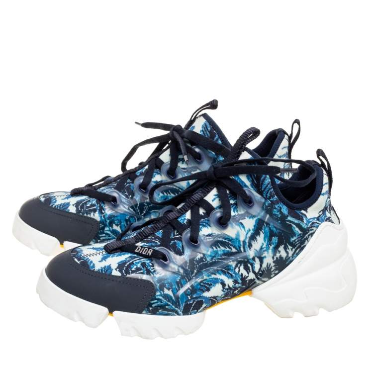 Pre Owned Dior Multicolor Tropicalia Print Technical Fabric And Leather D-Connect  Sneakers Size 38