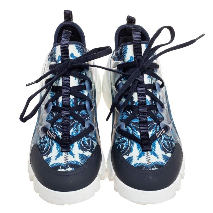 Pre Owned Dior Multicolor Tropicalia Print Technical Fabric And Leather D-Connect  Sneakers Size 38