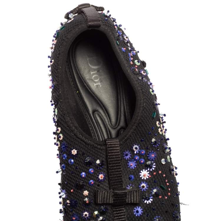 Pre Owned Dior Black Mesh Fusion Sneakers Size 37.5