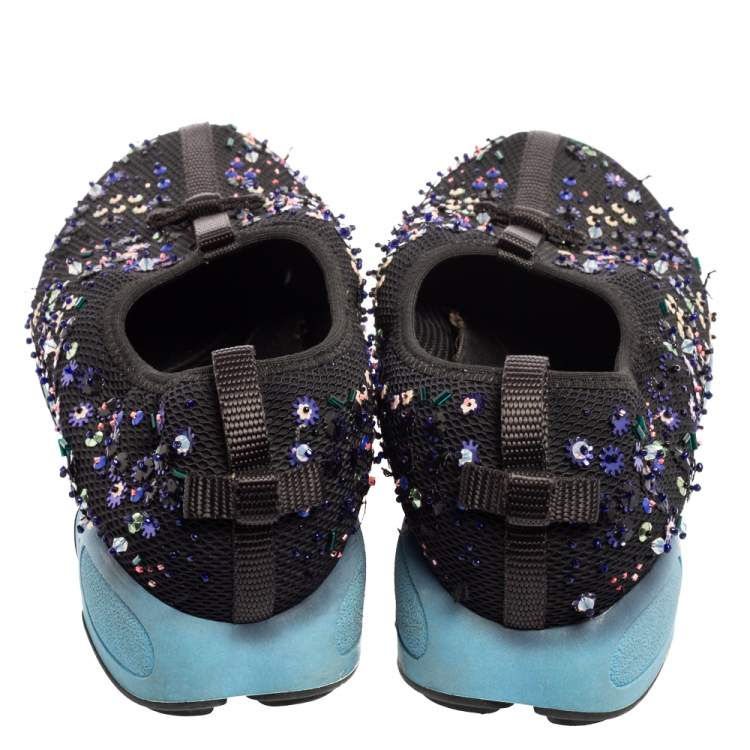Pre Owned Dior Black Mesh Fusion Sneakers Size 37.5