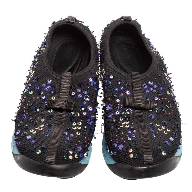 Pre Owned Dior Black Mesh Fusion Sneakers Size 37.5