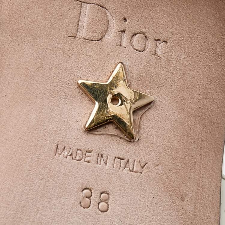 Pre Owned Dior Cream Patent Leather J'Adior Slingback Flats Size 38