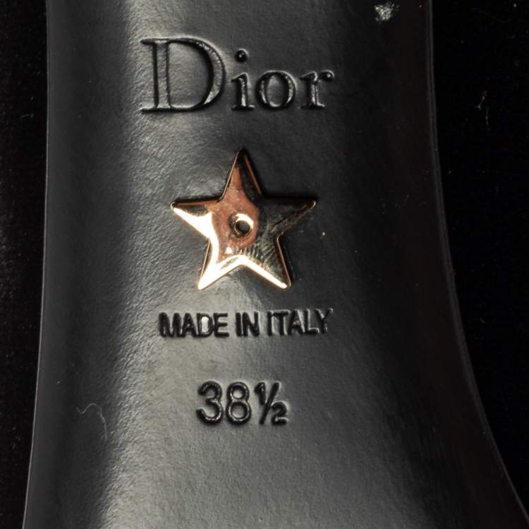 Pre Owned Dior Black Velvet  Baby-D Jane Pumps Size 38.5