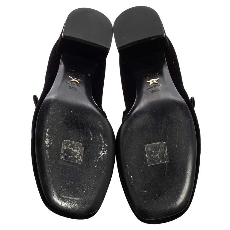 Pre Owned Dior Black Velvet  Baby-D Jane Pumps Size 38.5