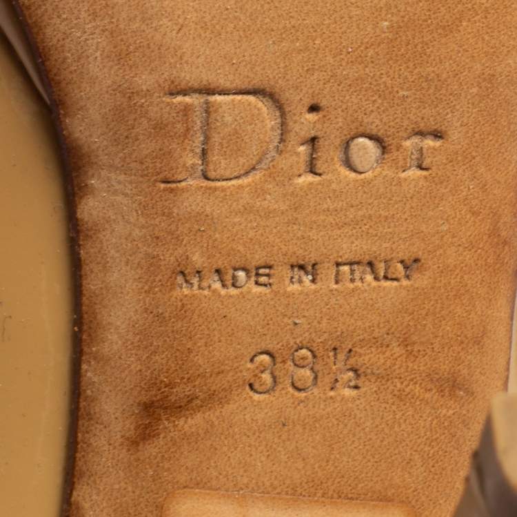 Pre Owned Dior Beige Patent Leather Miss Dior Pumps Size 38.5