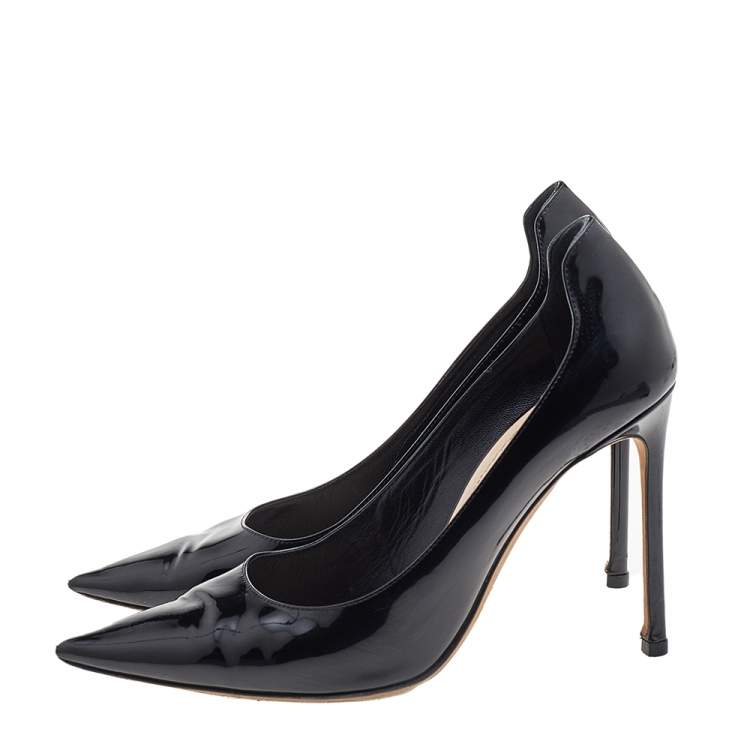 Pre Owned Dior Black Patent Leather Pointed Toe Pumps Size 38