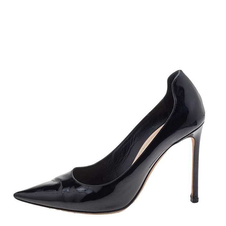 Pre Owned Dior Black Patent Leather Pointed Toe Pumps Size 38