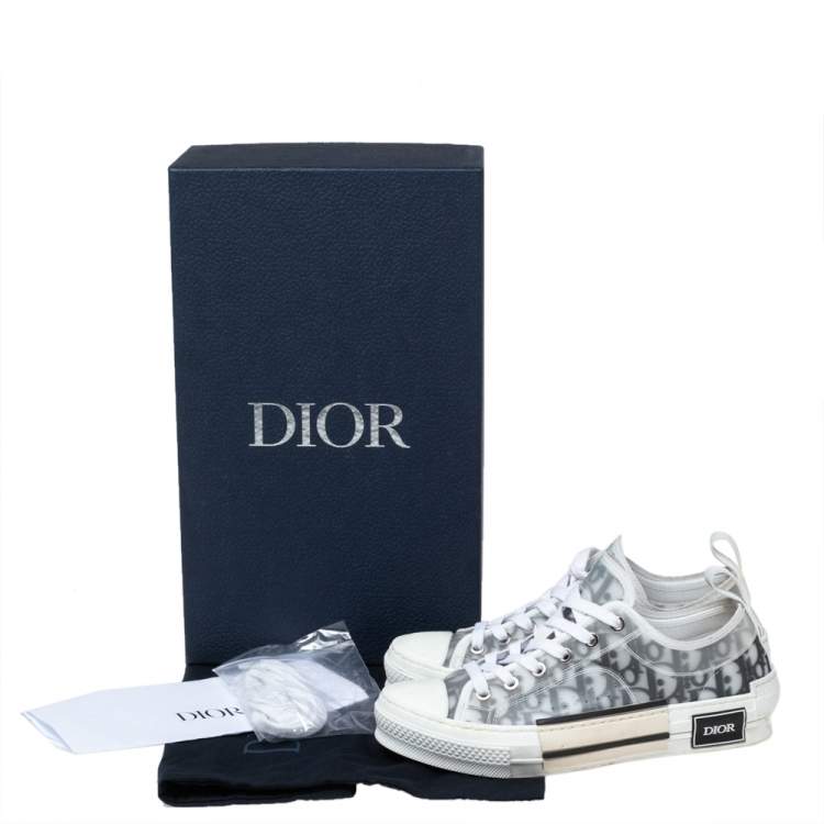 Pre Owned Dior Green/White Oblique Net And PVC B23 Low Top Sneakers Size 37.5