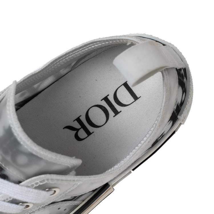 Pre Owned Dior Green/White Oblique Net And PVC B23 Low Top Sneakers Size 37.5