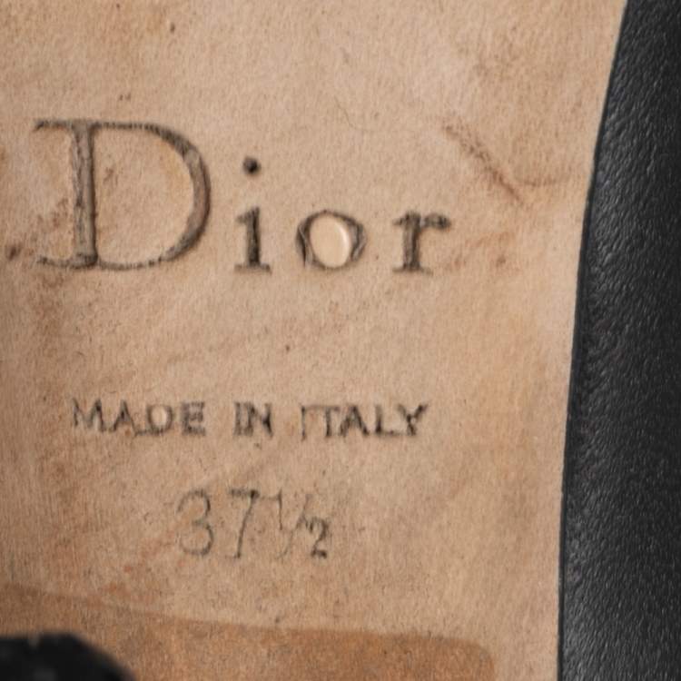 مملوكة مسبقًا Dior Black Leather and Braided Trim Tassel Detail Pumps Size 37.5