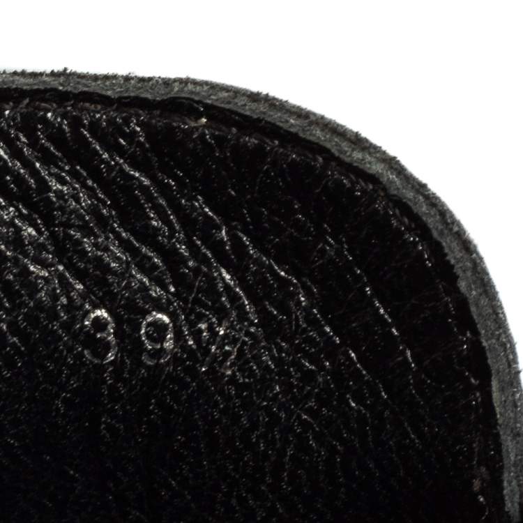 Pre Owned Dior Black Leather Logo Buckle Loafers Size 39.5