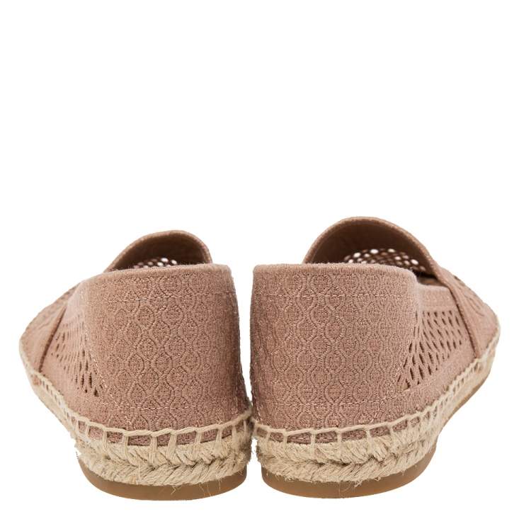 Pre Owned Dior Beige Knit Fabric Granville Espadrille Flats Size 38