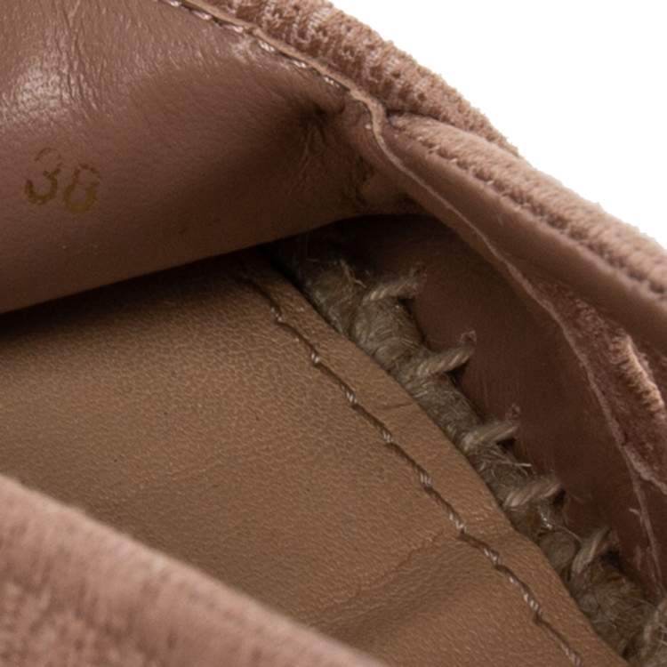 Pre Owned Dior Beige Knit Fabric Granville Espadrille Flats Size 38