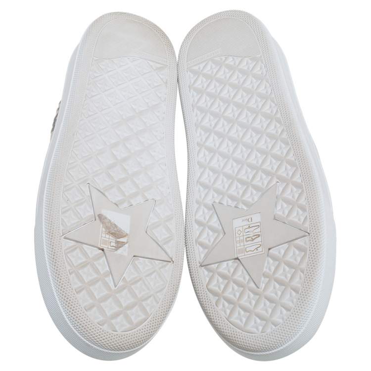 Pre Owned Dior Multicolor Oblique Embroidered Canvas Solar Slip On Sneakers Size 37