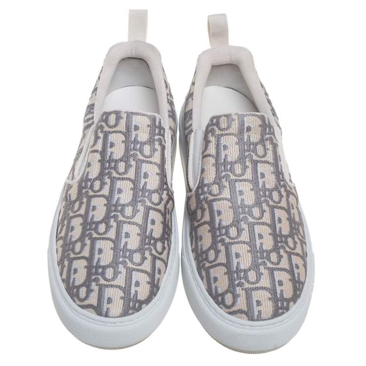 Pre Owned Dior Multicolor Oblique Embroidered Canvas Solar Slip On Sneakers Size 37