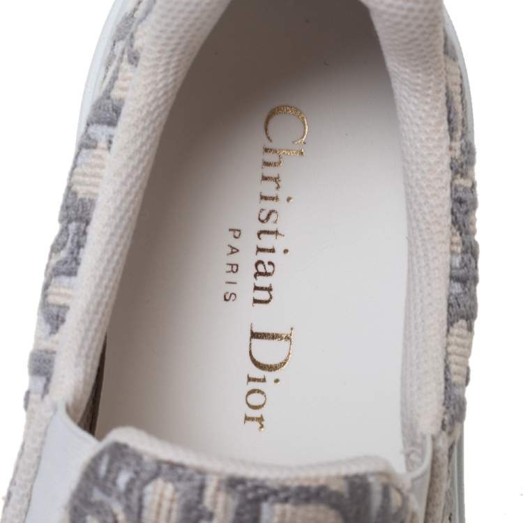 Pre Owned Dior Multicolor Oblique Embroidered Canvas Solar Slip On Sneakers Size 37