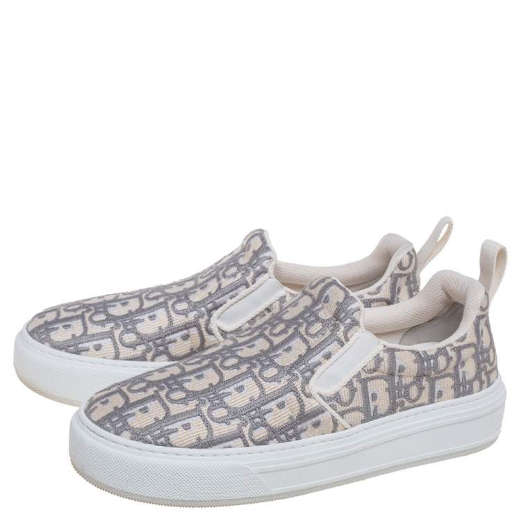 Pre Owned Dior Multicolor Oblique Embroidered Canvas Solar Slip On Sneakers Size 37