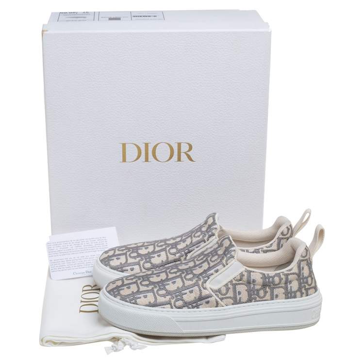 Pre Owned Dior Multicolor Oblique Embroidered Canvas Solar Slip On Sneakers Size 37