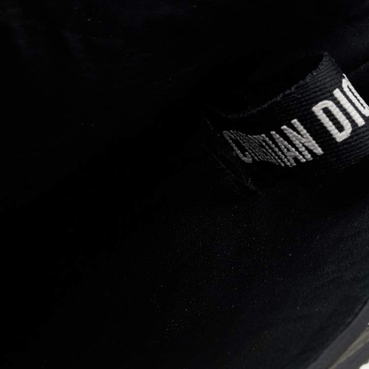 Pre Owned Dior Black Leather Mid Calf Boots Size 37