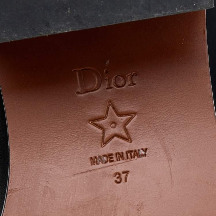 Pre Owned Dior Black Leather Mid Calf Boots Size 37