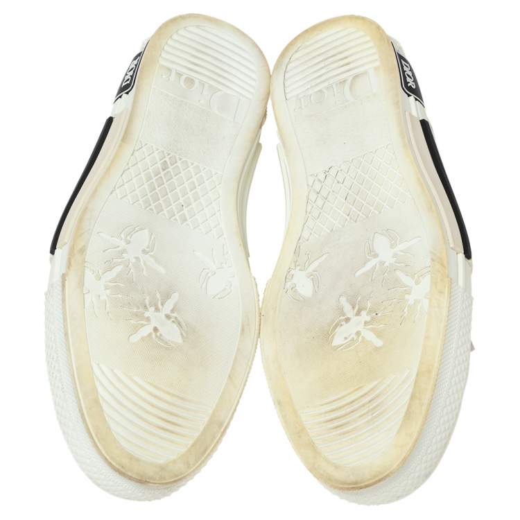 Pre Owned Dior White PVC And Net Floral Embroidered Leather B23 Sneakers Size 41