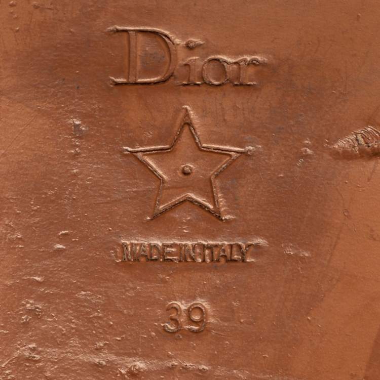 Pre Owned Dior Black Leather Revolution Logo Flats Size 39